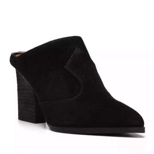 NEW Donald Pliner Womens Vama Calf Suede Heeled Mule Black Size 10M